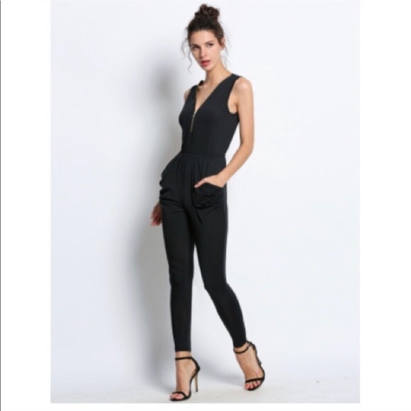 Black Zipper Jumpsuit BRAND NEW!! - Picture 2 of 4